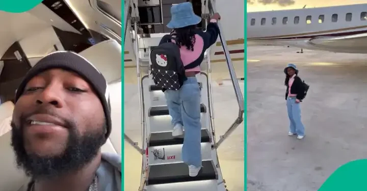 Davido Gives Daughter Five Star Private Jet Treatment