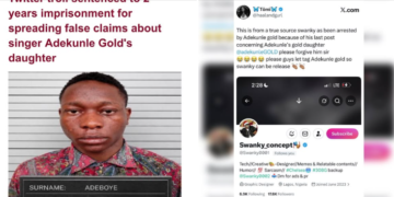 Samuel Adeboye Adeyeye Bags Two years Imprisonment for Trolling Adekunle Gold's Daughter, Deja